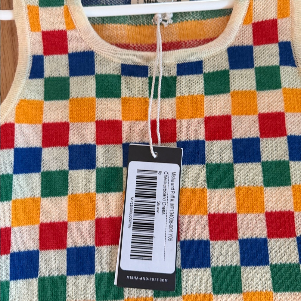 Misha And Puff Multicolor Checkered Kids Dress - Picture 2 of 4